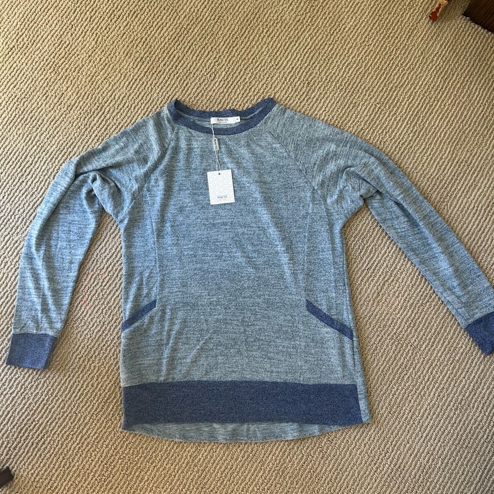 Haute Gray and Blue Sweater